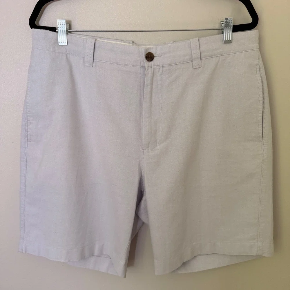 J. Crew Coastal Preppy Cotton Blue Chino‎ Shorts (35) Soft Lightweight Nautical